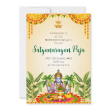 Satya Narayan katha-inbjudan Satyanarayan poja