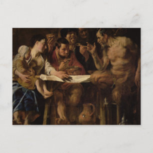 Satyr and Peasant, 1620 Vykort