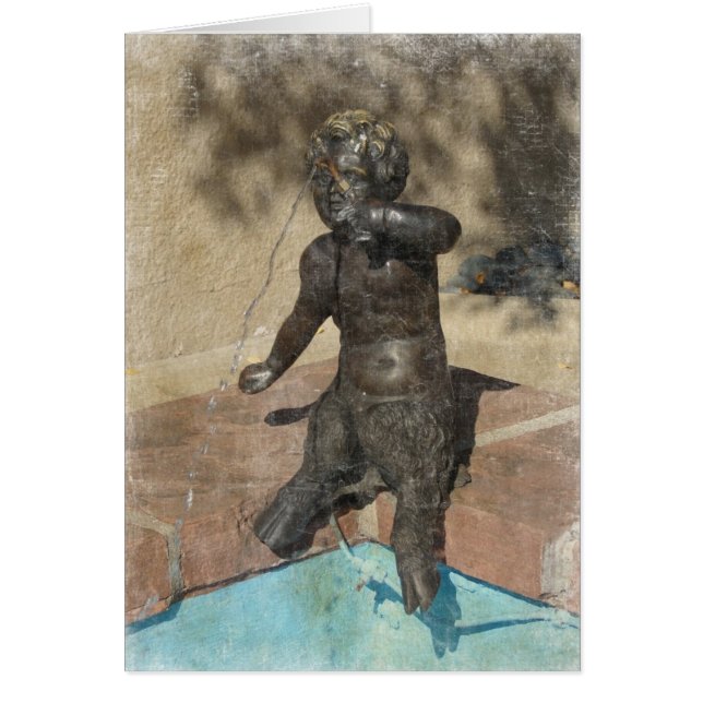 Satyr Fontän Hälsningskort (Framsidan)