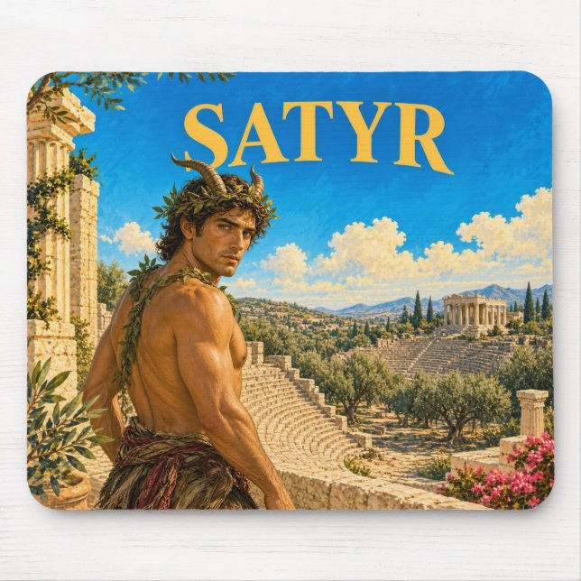 Satyr, gotisk fantasimonster musmatta (Framsidan)