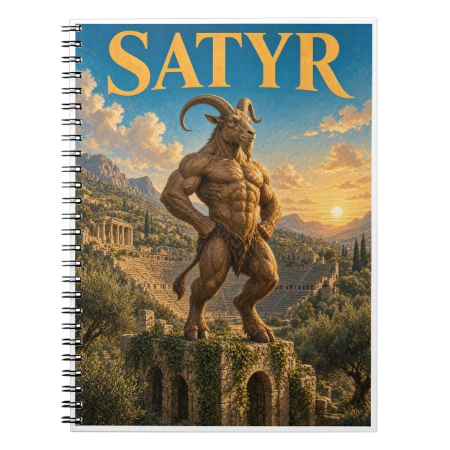 Satyr, gotisk fantasiväsen anteckningsbok (Framsidan)