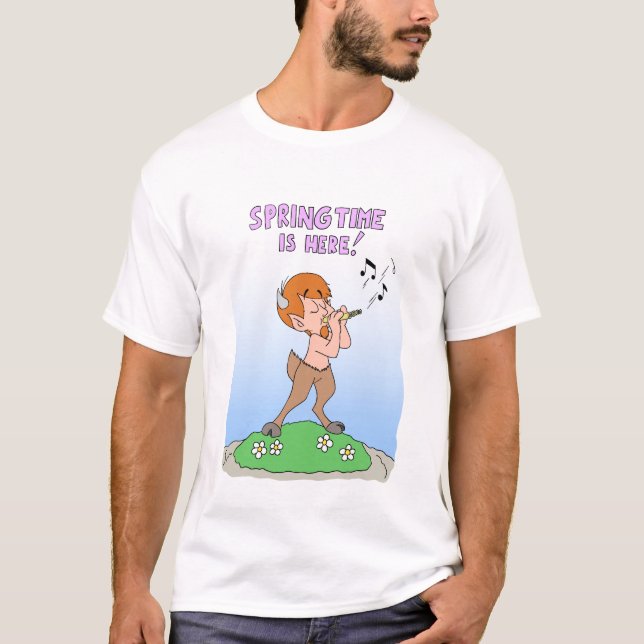 Satyr med Pan Flute T-Shirt (Framsida)