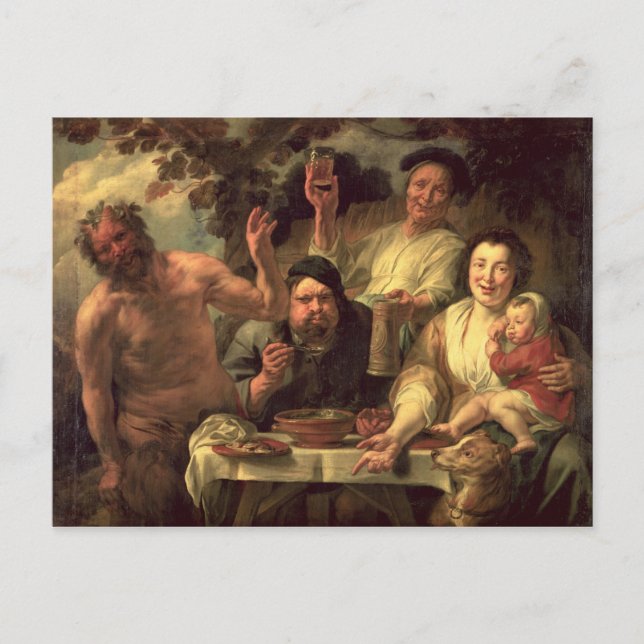 Satyr och bönder vykort (Framsida)