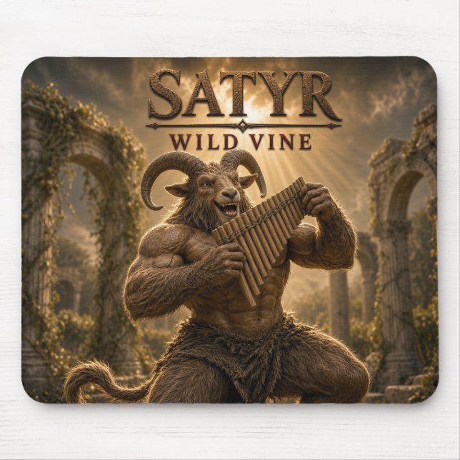Satyr Vild Vin Mörk Realism Musmatta (Framsidan)
