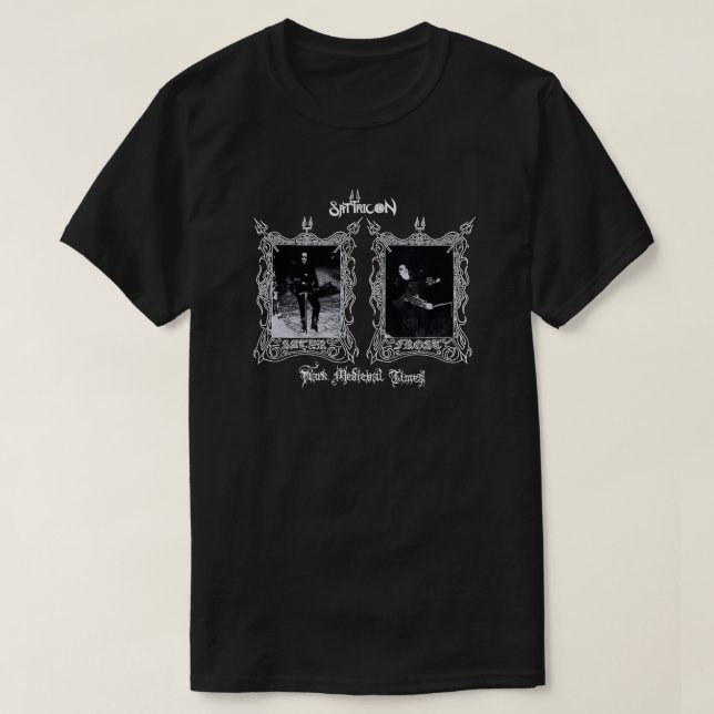 Satyricon Mörk Medieval Times Norge Norska Bla T Shirt (Design framsida)