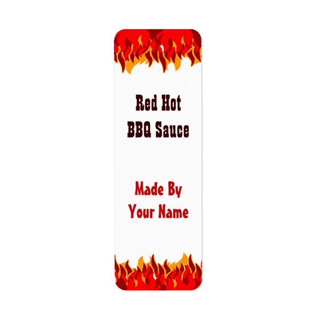 Sauce Canements Labels Small Flames Anpassningsbar Returadress Etikett (Framsidan)