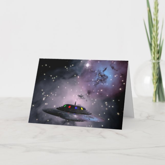 Saucer i rymden kort (Framsida)