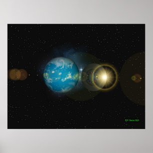 Saucer som poserar med jorden poster