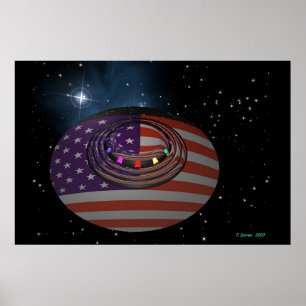 Saucer som reflekterar amerikanska poster