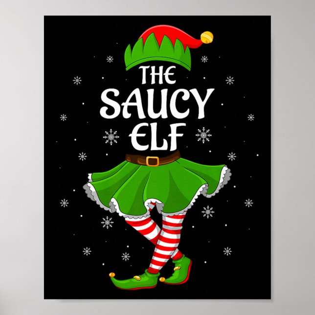 Saucy Elf Christmas Family Girls Women Elf Squad X Poster (Framsidan)