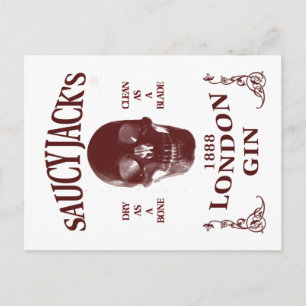 Saucy Jacks London Gin Vykort