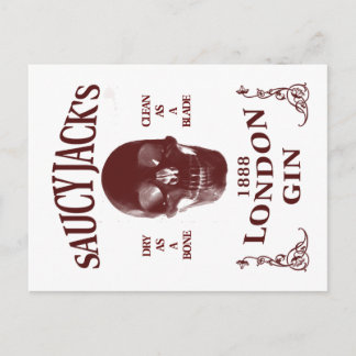 Saucy Jacks London Gin Vykort