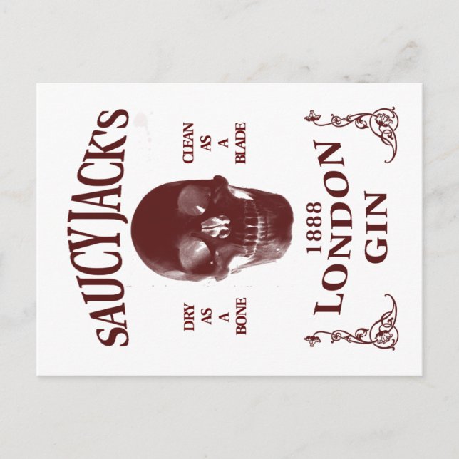 Saucy Jacks London Gin Vykort (Framsida)