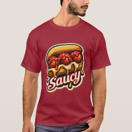 SAUCY MEATBALL SANDWICH 5 T SHIRT