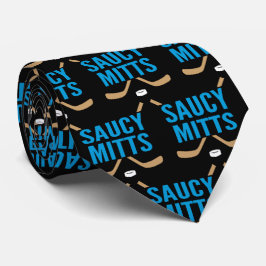 Saucy Mitts Hockey Logotyp på Black Slips