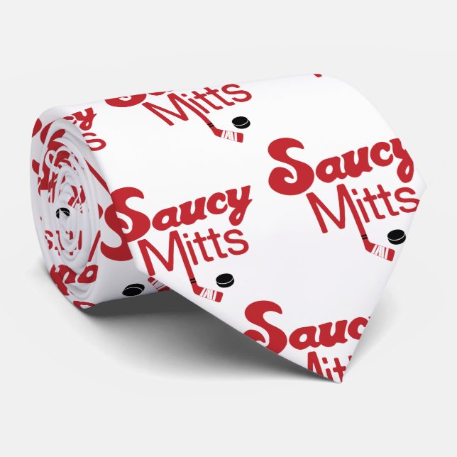 Saucy Mitts Hockey Tie Red Slips (Rullad)
