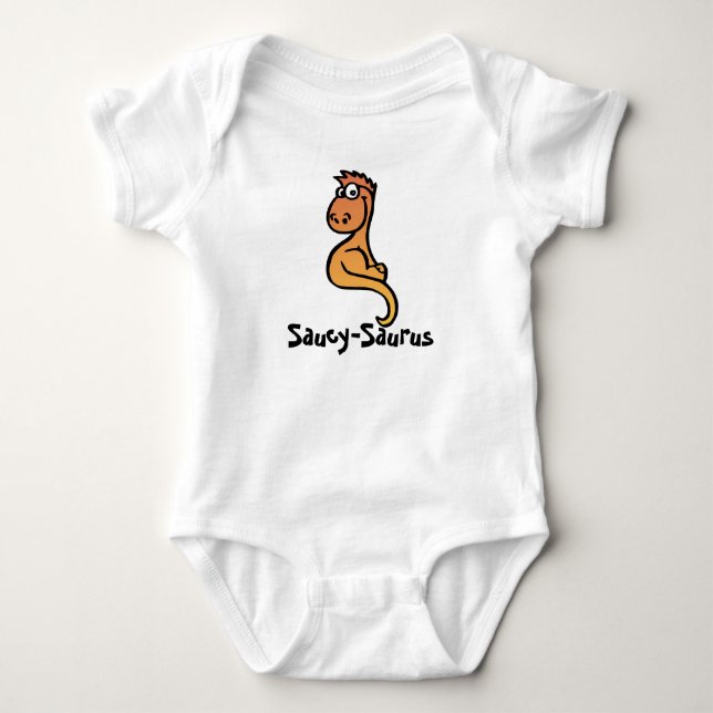 Saucy-Saurus: Whimsisk dinosaur charm T Shirt (Framsida)