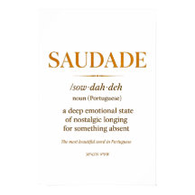 Saudade – Minimalist Portuguese Definition Print |