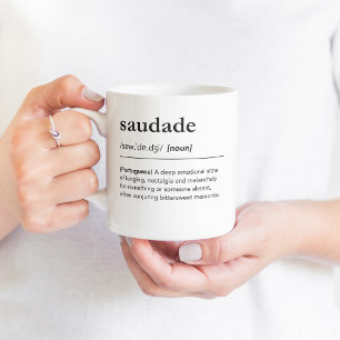Saudadedefinition Portugisiska nostalgispråket Kaffemugg
