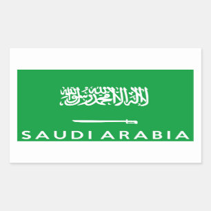 saudi arabia flagga land namn rektangulärt klistermärke