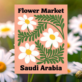 Saudi Arabia Flower Market White Daisy Vykort