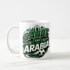 Saudi Arabia Fotbollsfanmugg | Grön fotbollssuppor Kaffemugg