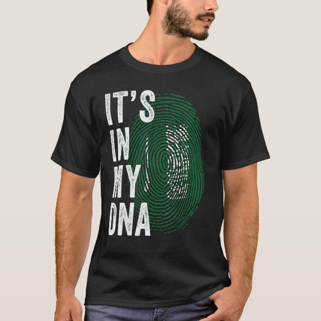 Saudi Arabia It's In My DNA Saudi Fingerprint Saud T Shirt (Framsida)