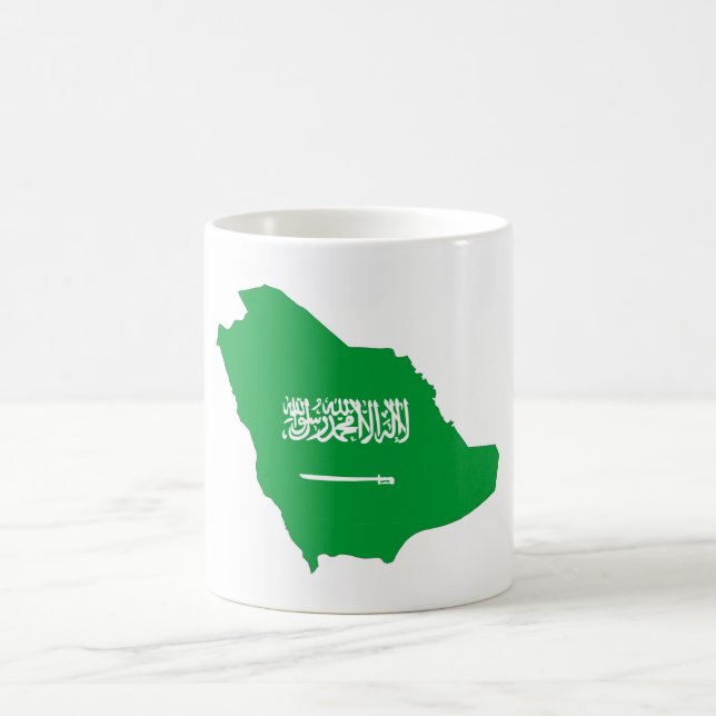 saudi arabia land flagga-symbolen karta kaffemugg (Center)