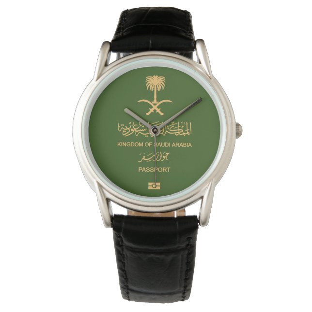 Saudi Arabia passport wristwatch Armbandsur (Framsida)