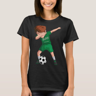 Saudi Dabbing Soccer Boy Saudiarabien Flagga Footb T Shirt