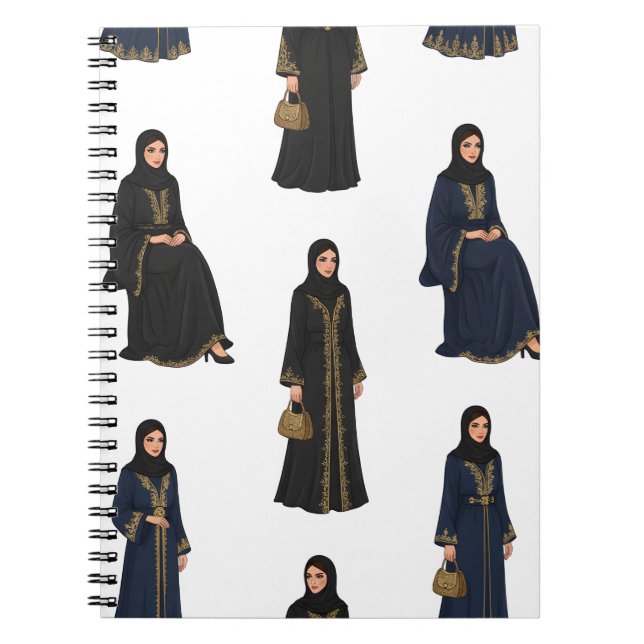 Saudi Women in  Abayas Anteckningsbok (Framsidan)