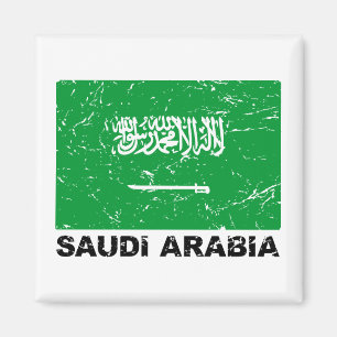 Saudia Arabien vintageflagga Magnet