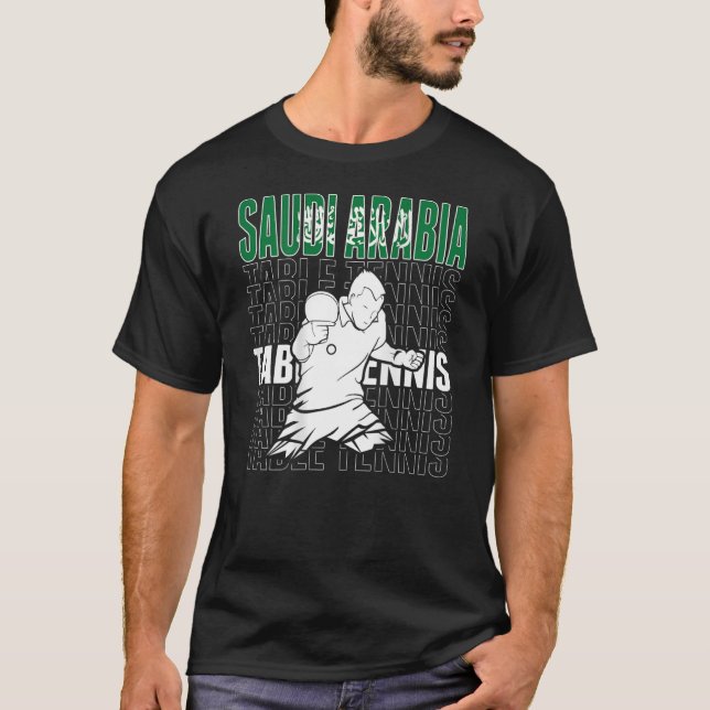 Saudiarabien Bord Tennis Support Sudi Ping Pong T Shirt (Framsida)