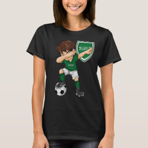 Saudiarabien Dabbing Soccer Boy Saudiarabien Flagg T Shirt