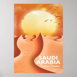 Saudiarabien efter Luft-reseaffisch Poster