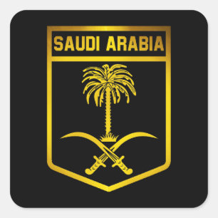 Saudiarabien Emblem Fyrkantigt Klistermärke