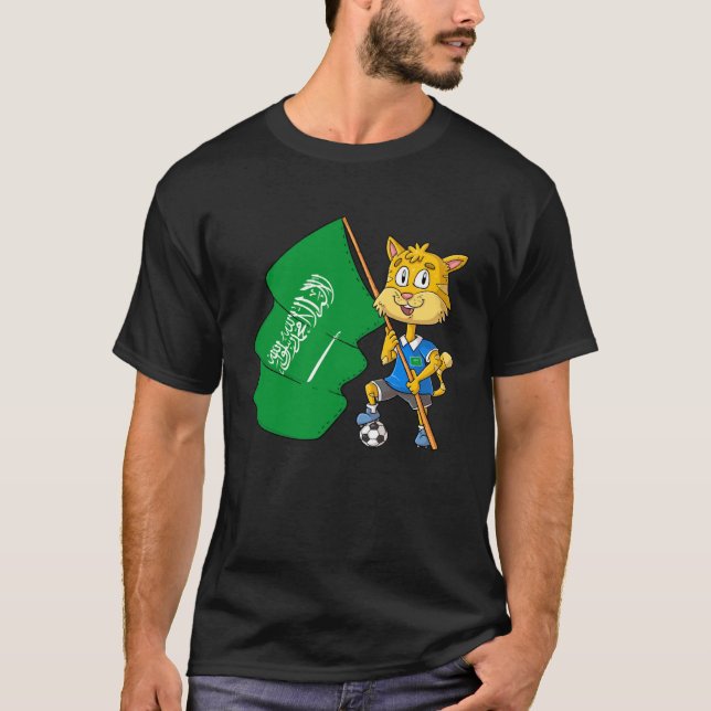 Saudiarabien Fan Katt T Shirt (Framsida)