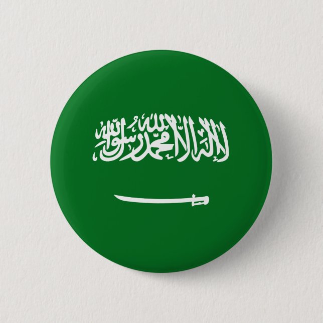 Saudiarabien Fisheye Flagga Button Knapp (Framsida)