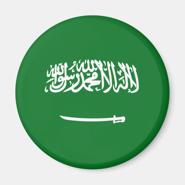 Saudiarabien Fisheye Flagga Magnet (Framsidan)