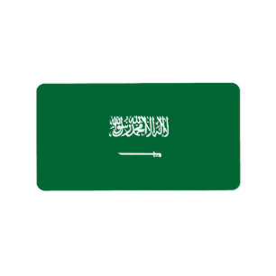 Saudiarabien flagga adressetikett