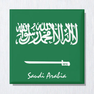 Saudiarabien flagga & Asien helgdag/sportfantaster Magnet