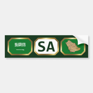 Saudiarabien Flagga Code Bumper Sticker Bildekal