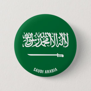Saudiarabien Flagga Cute Patriotic Knapp