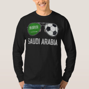 Saudiarabien Flagga & Football Sunglass Saudiarabi T Shirt