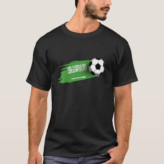 Saudiarabien Flagga Jersey Saudiarabiens fotbollsl T Shirt (Framsida)