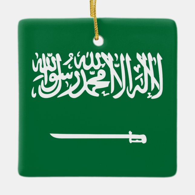 Saudiarabien Flagga Julgransprydnad Keramik (Framsida)