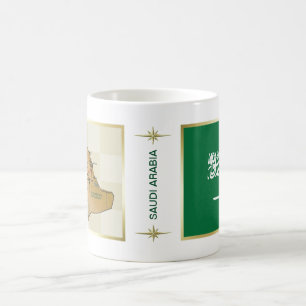 Saudiarabien flagga + Kartamugg Kaffemugg