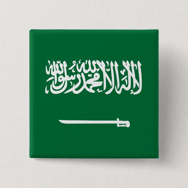 Saudiarabien Flagga Knapp (Framsida)