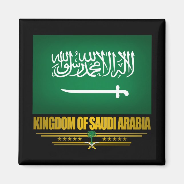 Saudiarabien Flagga Magnet (Framsidan)