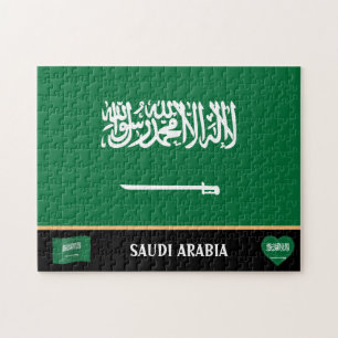 Saudiarabien Flagga och Saudiarabien land / Saudia Pussel
